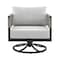 Armen Living Felicia Outdoor Patio Swivel Rocking Chair in Black Aluminum and Gray Rope with Cushions 840254332522 - alternate 5